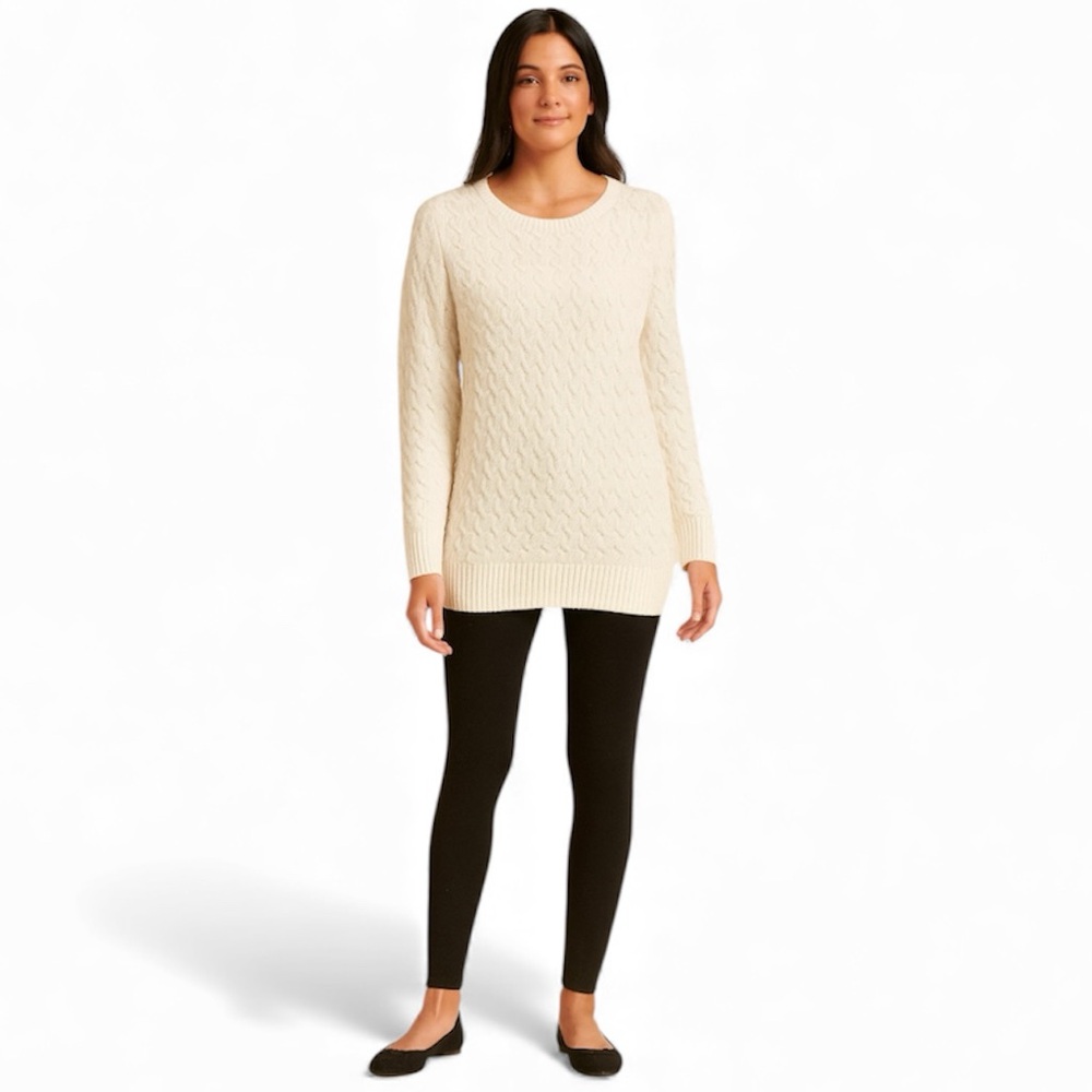 Croft & Barrow Textured Sweater Ivory Cozy Cable Knit Sweater